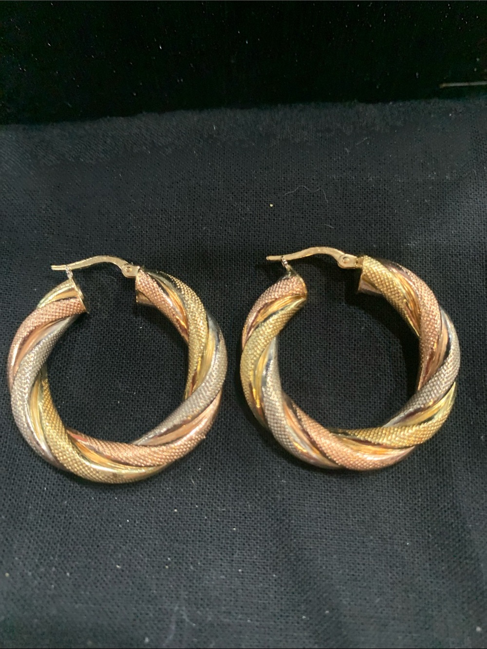 Tri-Tone Twisted Hoop Earrings - Women Jewelry